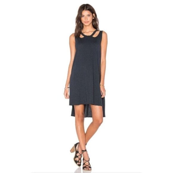 Revolve LNA Aura Dress Mini T-shirt Cut Out Hi Low Asymmetric Hem Cotton - Picture 6 of 15